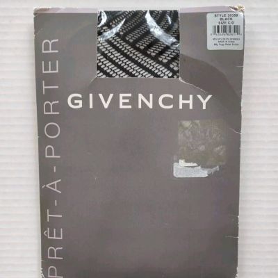 Givenchy Black Fishnet Stockings Pantyhose Size C/D Style 30359